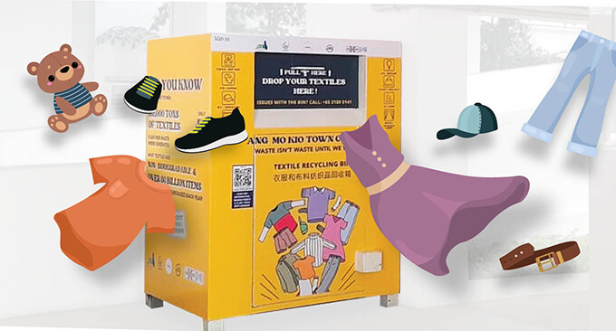 Yellow bin for your preloved clothes