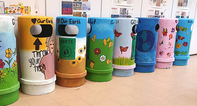 Turning bins into art