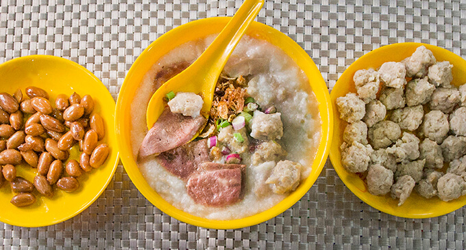 Comforting bowls of Hainanese porridge